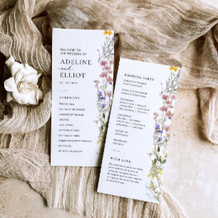Wildflower Wedding Program Floral Wedding Program