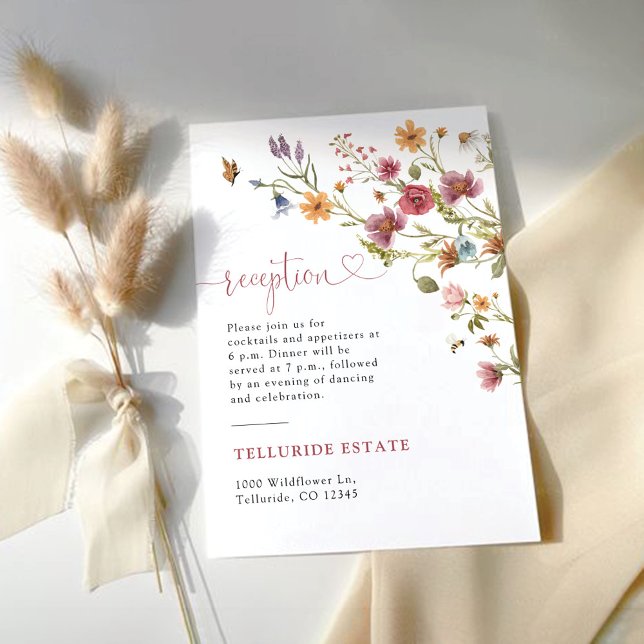 Wildflower Wedding Reception Enclosure Card (Creator Uploaded)