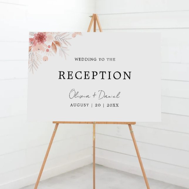 Wildflower Wedding Reception Invitation Template Poster (Creator Uploaded)