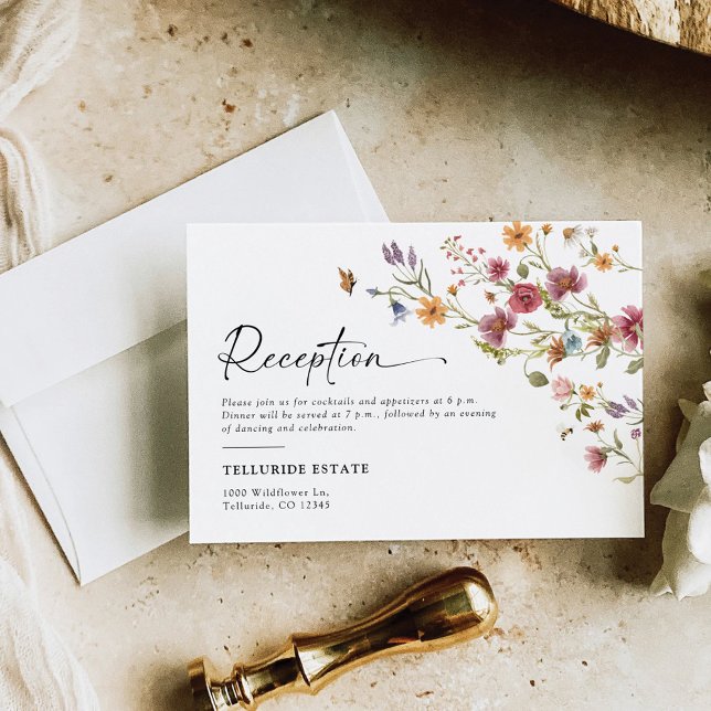 Wildflower Wedding Receptions Enclosure Card (Creator Uploaded)