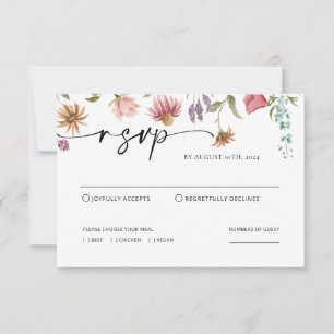 Wildflower Wedding RSVP Card