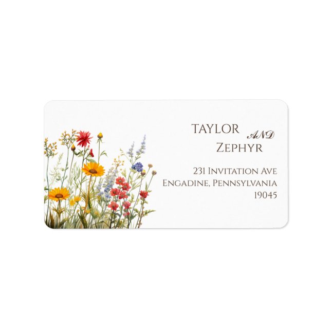 Wildflower  Wedding RSVP Return Address  Label (Front)