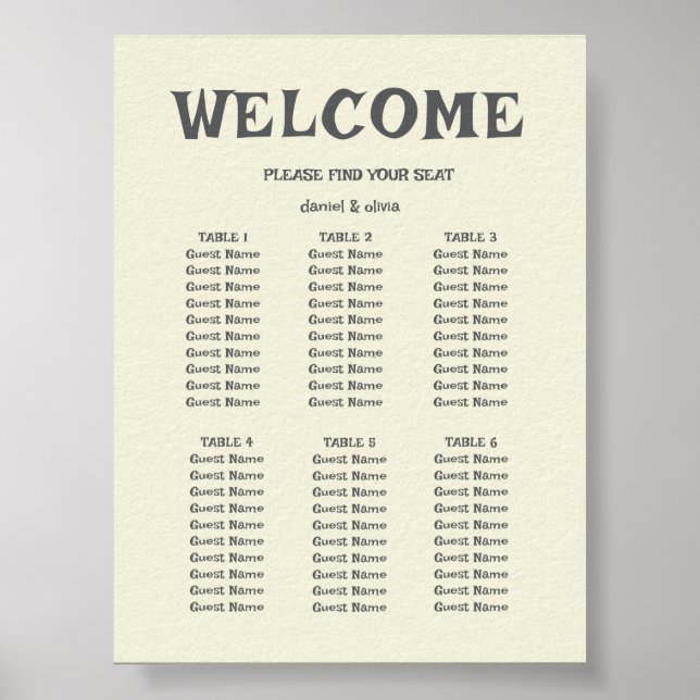 Wildflower Wedding Rustic Country Seating Charts (Front)
