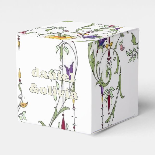 Wildflower Wedding Rustic Country Wild Flowers Wed Favor Box (Front Side)