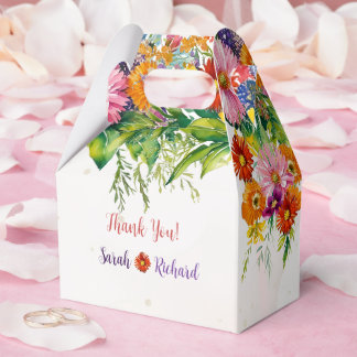 Wildflower Wedding, Rustic Floral Thank You & Favor Box