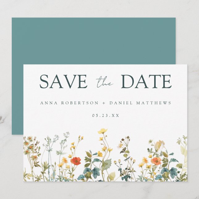 Wildflower Wedding Save The Date (Front/Back)