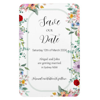 Wildflower Wedding Save the Date Magnet