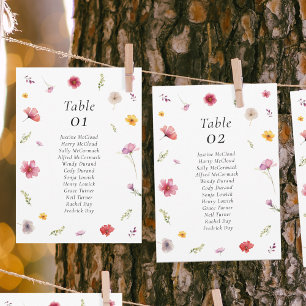 Wildflower Wedding Seating Chart Card