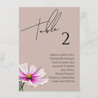 Wildflower Wedding Seating Chart Card