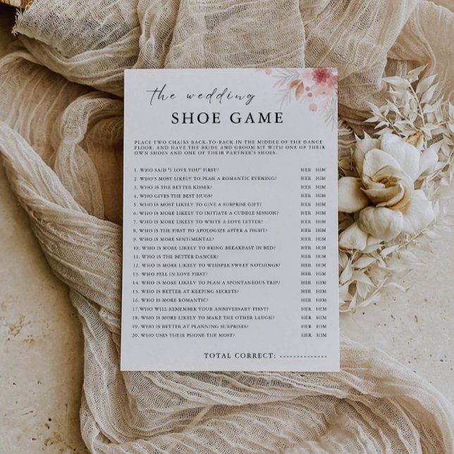 Wildflower Wedding Shoe Game Template, Invitation (Wildflower Wedding Shoe Game Template, Invitation)