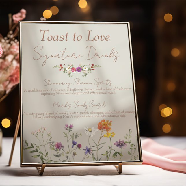 Wildflower Wedding Signature Drinks Bar Sign (Creator Uploaded)
