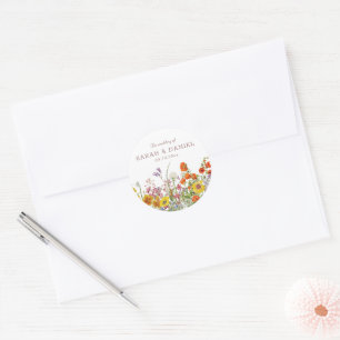 Wildflower Wedding Stickers - Flower Envelope Seal