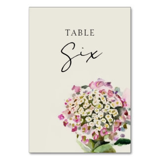 Wildflower Wedding Table Number Card