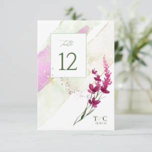 Wildflower Wedding Table Number Fuchsia ID954