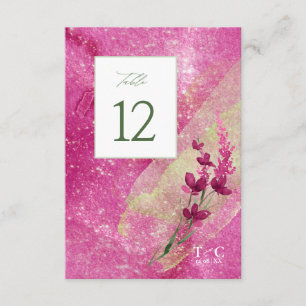 Wildflower Wedding Texture Table No. Fsia ID95 Invitation