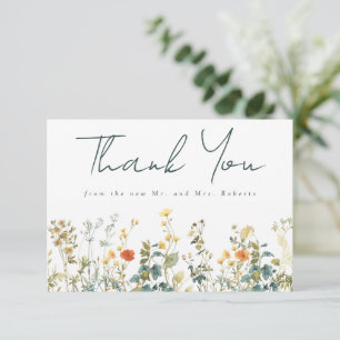 Wildflower Wedding Thank You Card