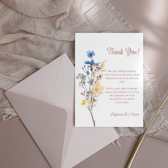 Wildflower Wedding  Thank You Card (Creator Uploaded)