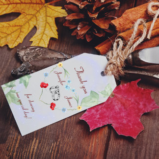 Wildflower wedding thank you gift gift tags