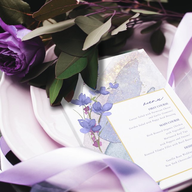 Wildflower Wedding Watercolor Menu Peri ID954 (Creator Uploaded)