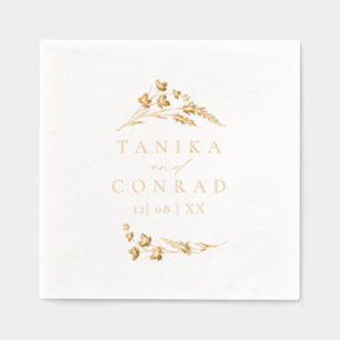 Wildflower Wedding Watercolor Names ID954 Foil Napkins