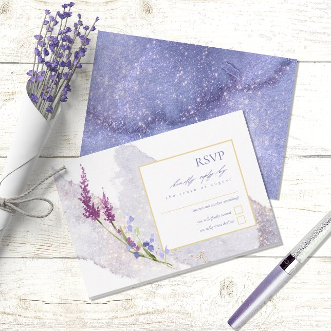 Wildflower Wedding Watercolor Peri ID954 RSVP Card (Creator Uploaded)