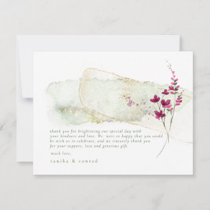 Wildflower Wedding Watercolor Thank You Fsa ID954 Card