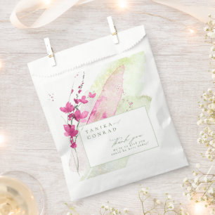 Wildflower Wedding Watercolor Thank You Fsia ID954 Favour Bag
