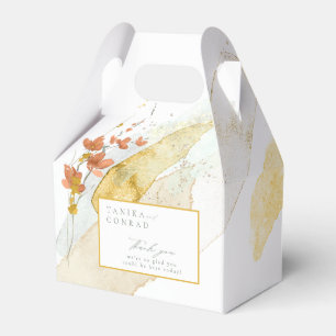 Wildflower Wedding Watercolor Thank You Gold ID954 Favor Box
