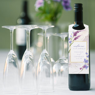 Wildflower Wedding Watercolor Welcome Peri ID954 Bottle Tag