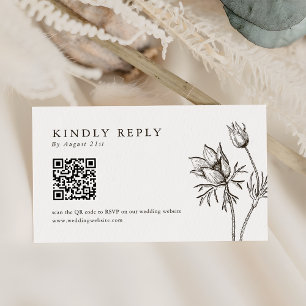 Wildflower Wedding Website QR Code RSVP Cards