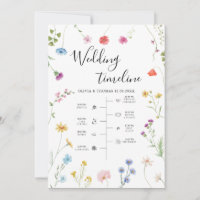 Wildflower Wedding Weekend Itinerary Timeline Card