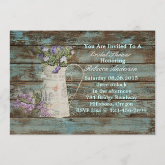 wildflower western country rustic bridal shower invitation