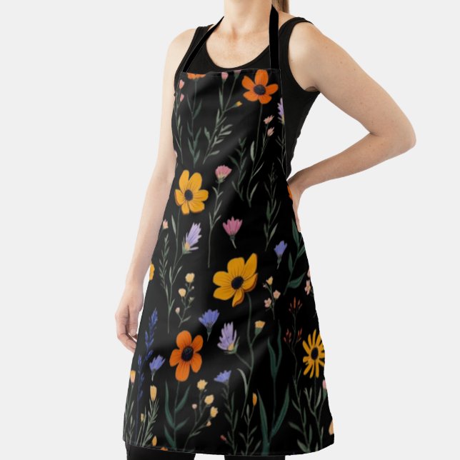 Wildflower Whimsy – Soft Meadow Pattern Apron (Insitu)