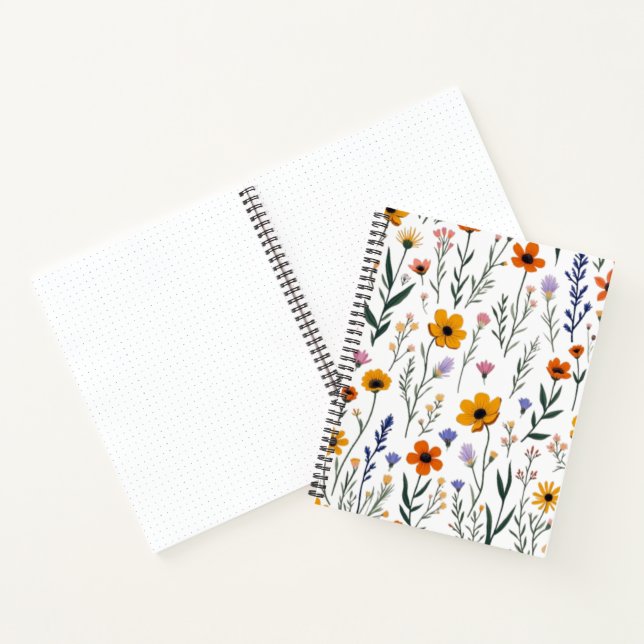 Wildflower Whimsy – Soft Meadow Pattern Notebook (Inside)
