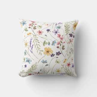 Wildflower Whimsy Throw Pillow