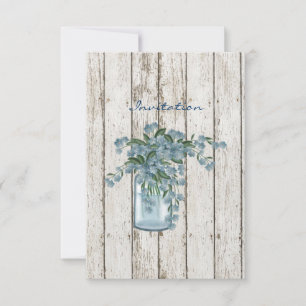 wildflower whitewashed wood french country wedding invitation