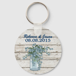 wildflower whitewashed wood french country wedding keychain