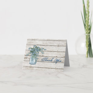 wildflower whitewashed wood french country wedding thank you card