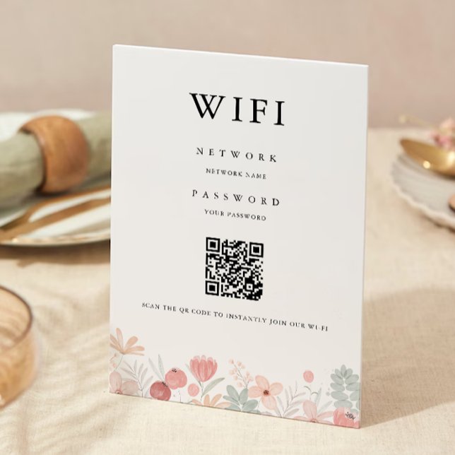 Wildflower Wifi Code, QR Code Wifi Connect  Invitation (Wildflower Wifi Code, QR Code Wifi Connect Invitation)