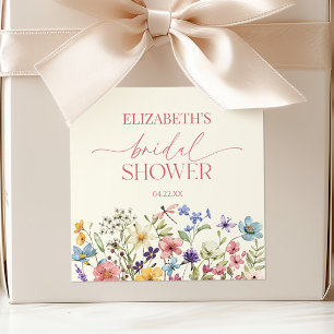 Wildflower Wild Flower Floral Bridal Shower Square Sticker