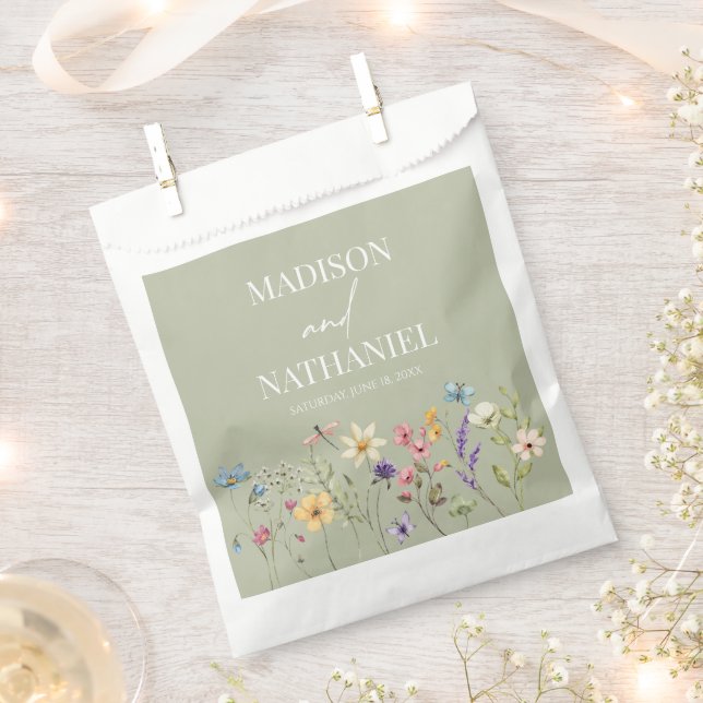 Wildflower Wild Flower Floral Garden Wedding Favour Bag (Clipped)
