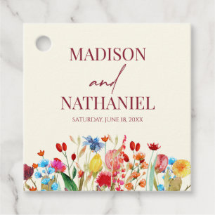 Wildflower Wild Flower Floral Garden Wedding Favour Tags