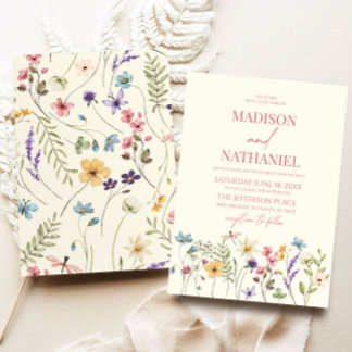 Wildflower Wild Flower Floral Garden Wedding Invitation