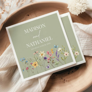Wildflower Wild Flower Floral Garden Wedding Napkin