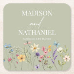 Wildflower Wild Flower Floral Garden Wedding Square Paper Coaster<br><div class="desc">These are Wildflower Wild Flower Floral Garden Wedding Paper Coasters!</div>