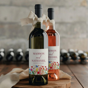 Wildflower Wild Flower Floral Garden Wedding Wine Label