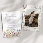 Wildflower Wild Flowers Floral Garden Custom Photo Thank You Card<br><div class="desc">This is a Wildflower Wild Flowers Floral Garden Custom Picture Photo Thank You Card!</div>