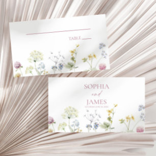 Wildflower Wild Flowers Floral Wedding  Place Card