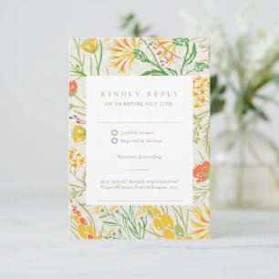 Wildflower Wild Meadow QR Code Outdoor Wedding RSVP Card