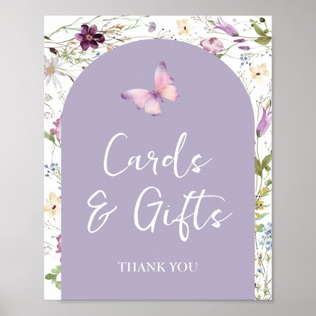 Wildflower Wild ONE Butterfly Garden Cards & Gifts Poster (Front)